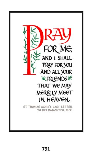 Single Memorial Card 791