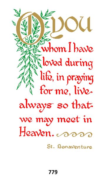 Single Memorial Card 779