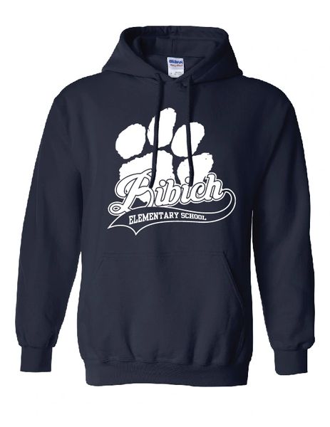 Bibich Elementary Paw Print Navy Hooded Sweatshirt