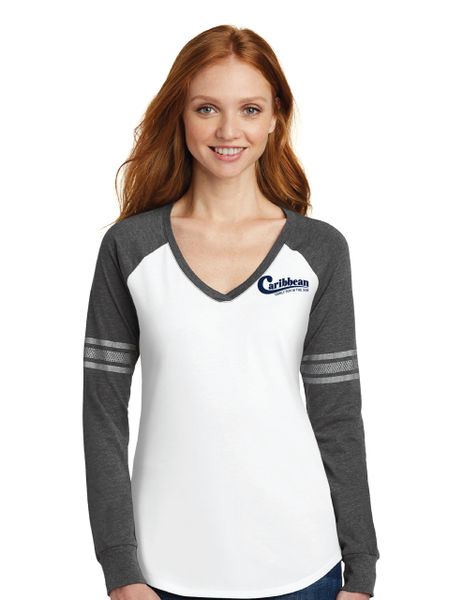 Caribbean Pools District ® Women’s Game Long Sleeve V-Neck Tee