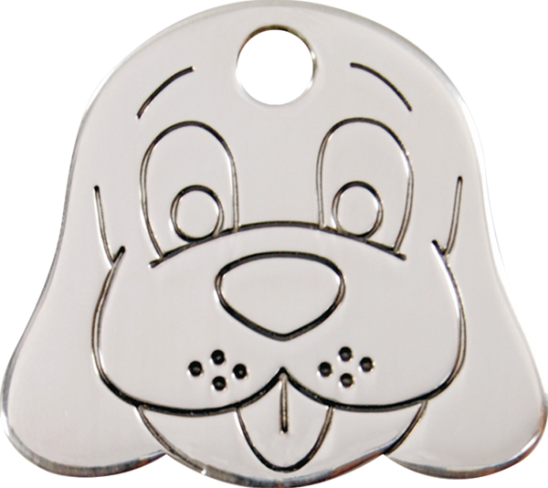 Red Dingo Flat Stainless Steel Dog Tag Real Big Puppy