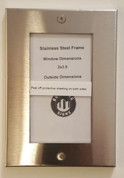 ELEVATOR CERTIFICATE FRAME STAINLESS STEEL (SIZE 2'' X 3.5'')