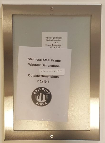 ELEVATOR CERTIFICATE FRAME STAINLESS STEEL (SIZE 6''x9'')