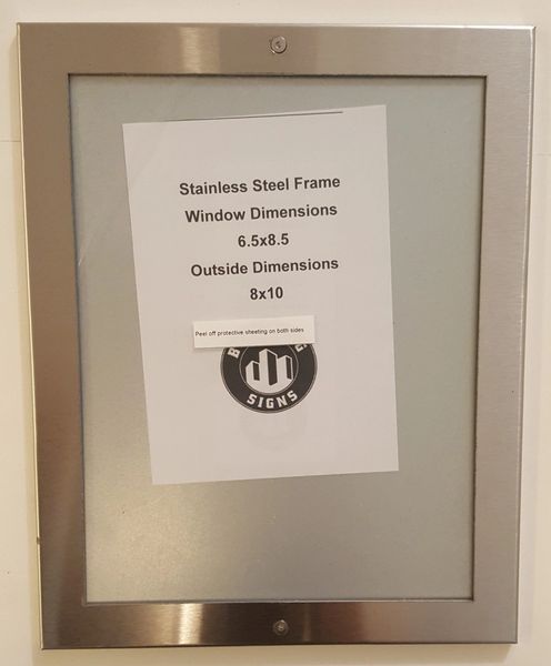 ELEVATOR CERTIFICATE FRAME STAINLESS STEEL (SIZE 6.5''x8.5'')