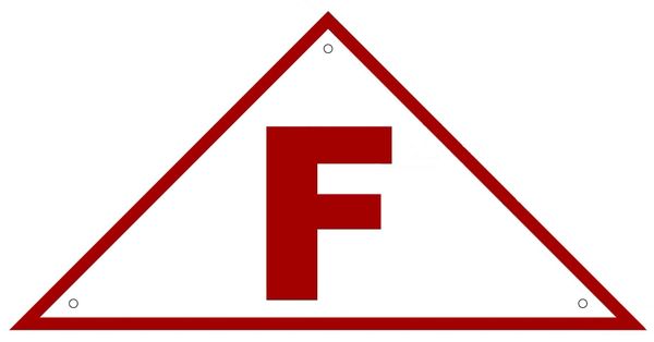 FLOOR TRUSS IDENTIFICATION SIGN- REFLECTIVE !!! (ALUMINUM 6x12 TRIANGLE)