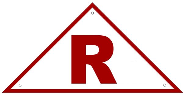 ROOF TRUSS IDENTIFICATION SIGN- REFLECTIVE !!! (ALUMINUM, 6''x12'' TRIANGLE)