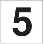 PHOTOLUMINESCENT DOOR NUMBER 5 SIGN HEAVY DUTY / GLOW IN THE DARK "DOOR NUMBER FIVE" SIGN HEAVY DUTY (ALUMINUM SIGN 1.5 X 1.5)