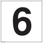 PHOTOLUMINESCENT DOOR NUMBER 6 SIGN HEAVY DUTY / GLOW IN THE DARK "DOOR NUMBER SIX" SIGN HEAVY DUTY (ALUMINUM SIGN 1.5 X 1.5)