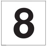 PHOTOLUMINESCENT DOOR NUMBER 8 SIGN HEAVY DUTY / GLOW IN THE DARK "DOOR NUMBER" SIGN HEAVY DUTY (ALUMINUM SIGN 1.5 X 1.5)