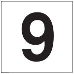 PHOTOLUMINESCENT DOOR NUMBER 9 SIGN HEAVY DUTY / GLOW IN THE DARK "DOOR NUMBER NINE" SIGN HEAVY DUTY (ALUMINUM SIGN 1.5 X 1.5)