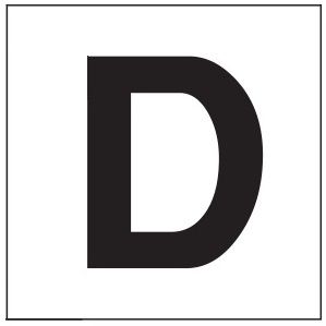 PHOTOLUMINESCENT DOOR NUMBER D SIGN HEAVY DUTY / GLOW IN THE DARK "DOOR NUMBER" SIGN HEAVY DUTY (ALUMINUM SIGN 1.5 X 1.5)