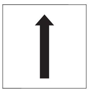 PHOTOLUMINESCENT UP ARROW SIGN HEAVY DUTY / GLOW IN THE DARK "UPWARDS ARROW" SIGN HEAVY DUTY (PHOTOLUMINESCENT ALUMINUM SIGN/ EGRESS DIRECTION SIGNS 1.5 X 1.5 )