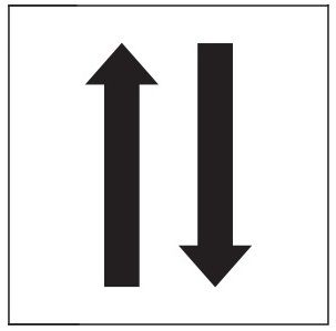 PHOTOLUMINESCENT 1 UP 1 DOWN ARROWS SIGN HEAVY DUTY / GLOW IN THE DARK "ONE UPWARDS ONE DOWNWARDS ARROWS" SIGN HEAVY DUTY (PHOTOLUMINESCENT ALUMINUM SIGN/ EGRESS DIRECTION SIGNS 1.5 X 1.5 )