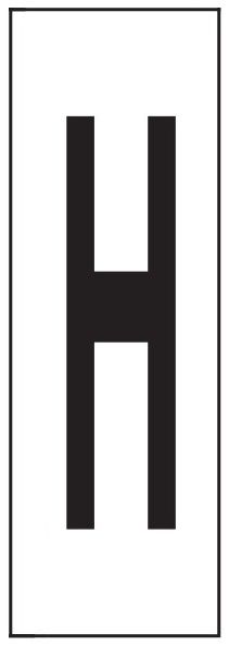 PHOTOLUMINESCENT DOOR NUMBER H SIGN HEAVY DUTY / GLOW IN THE DARK "DOOR NUMBER" SIGN HEAVY DUTY (ALUMINUM SIGN/ APARTMENT AND EMERGENCY MARKINGS 1.5 X 0.5)