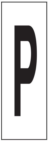 PHOTOLUMINESCENT DOOR NUMBER P SIGN HEAVY DUTY / GLOW IN THE DARK "DOOR NUMBER" SIGN HEAVY DUTY (ALUMINUM SIGN/ APARTMENT AND EMERGENCY MARKINGS 1.5 X 0.5)