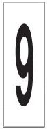 PHOTOLUMINESCENT DOOR NUMBER 9 SIGN HEAVY DUTY / GLOW IN THE DARK "DOOR NUMBER NINE" SIGN HEAVY DUTY (ALUMINUM SIGN/ APARTMENT AND EMERGENCY MARKINGS 1.5 X 0.5)