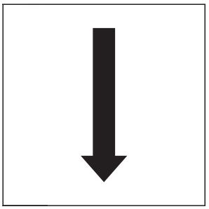 PHOTOLUMINESCENT DOWN ARROW SIGN HEAVY DUTY / GLOW IN THE DARK "DOWNWARDS ARROW" SIGN HEAVY DUTY (PHOTOLUMINESCENT ALUMINUM SIGN/ EGRESS DIRECTION SIGNS 1.5 X 1.5 )