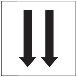 PHOTOLUMINESCENT 2 DOWN ARROWS SIGN HEAVY DUTY / GLOW IN THE DARK "TWO DOWNWARD ARROWS" SIGN HEAVY DUTY (PHOTOLUMINESCENT ALUMINUM SIGN/ EGRESS DIRECTION SIGNS 1.5 X 1.5 )