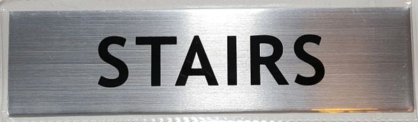 FLOOR NUMBER SIGN - STAIRS SIGN - BRUSHED ALUMINUM (ALUMINUM SIGNS 2X7.75)