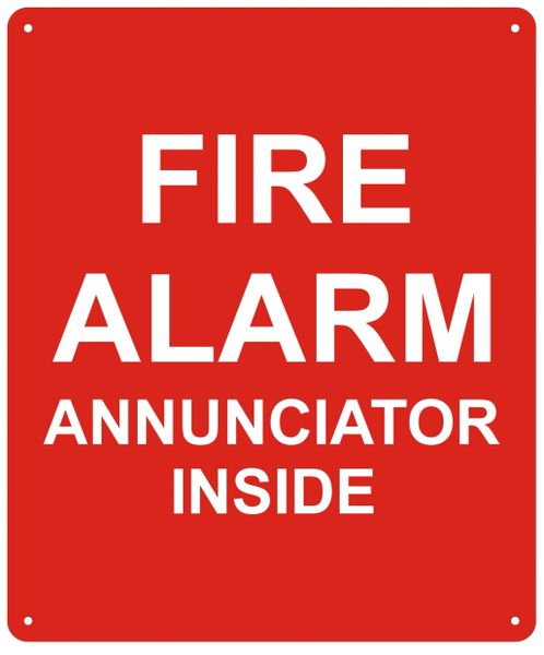 FIRE ALARM ANNUNCIATOR INSIDE SIGN (ALUMINUM SIGNS 10X12)