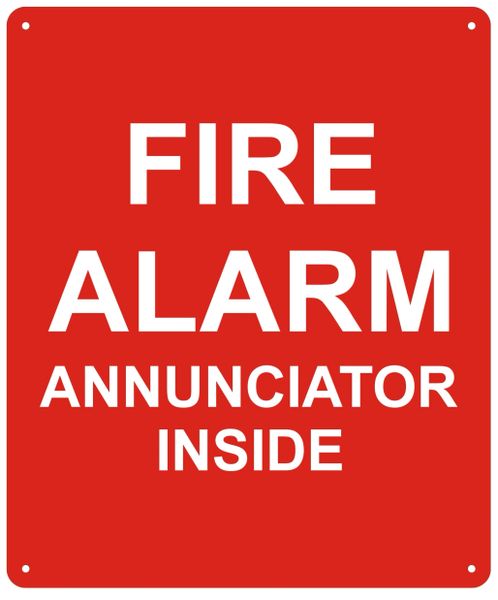 FIRE ALARM ANNUNCIATOR INSIDE SIGN (ALUMINUM SIGNS 10X12)