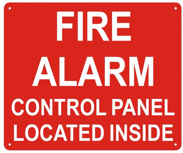 FIRE ALARM CONTROL PANEL LOCATED INSIDE SIGN- REFLECTIVE !!! (ALUMINUM SIGNS 10X12)