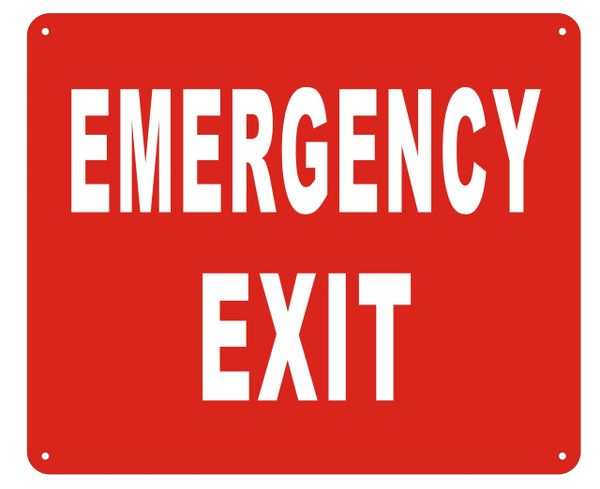 EMERGENCY EXIT SIGN- REFLECTIVE !!! (ALUMINUM SIGNS 10X12)