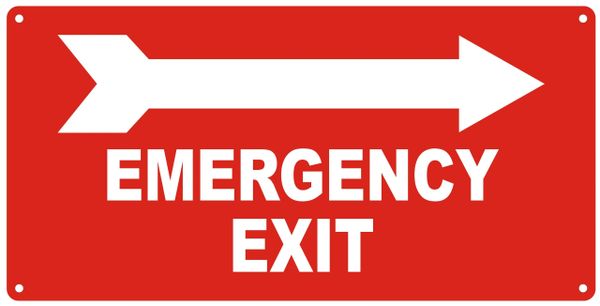 EMERGENCY EXIT RIGHT SIGN- REFLECTIVE !!! (ALUMINUM SIGNS 7X14)