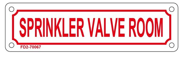 SPRINKLER VALVE ROOM SIGN (ALUMINUM SIGN SIZED 2X7)