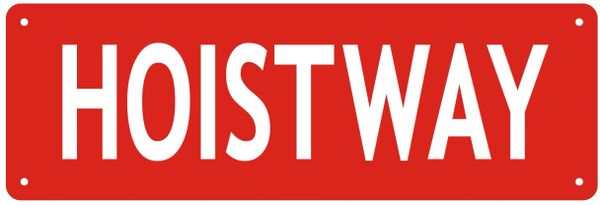 HOISTWAY SIGN- REFLECTIVE !!! (ALUMINUM SIGNS 4X12)