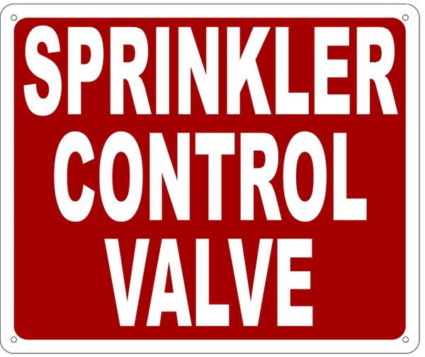 SPRINKLER CONTROL VALVE SIGN- REFLECTIVE !!! (ALUMINUM SIGNS 10X12)