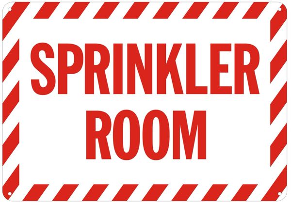 SPRINKLER ROOM SIGN- REFLECTIVE !!! (ALUMINUM SIGNS 7X10)