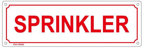 SPRINKLER SIGN (ALUMINUM SIGN SIZED 4X12)