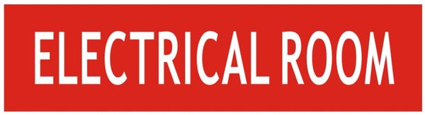 ELECTRICAL ROOM SIGN - RED BACKGROUND (ALUMINUM SIGNS 2X7.75)