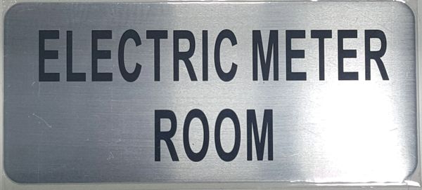 ELECTRIC METER ROOM SIGN - BRUSHED ALUMINUM (ALUMINUM SIGNS 3.5X8)- The Mont Argent Line
