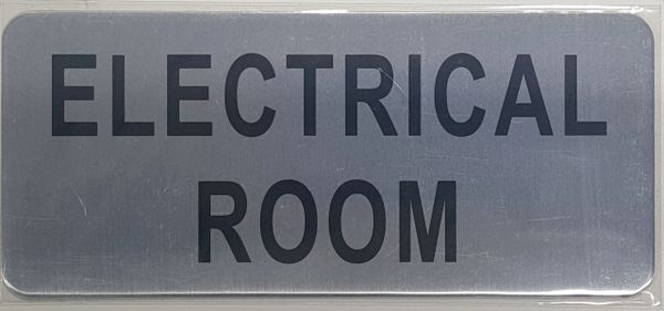 ELECTRICAL ROOM SIGN – BRUSHED ALUMINUM (ALUMINUM SIGNS 3.5x8)- The Mont Argent Line