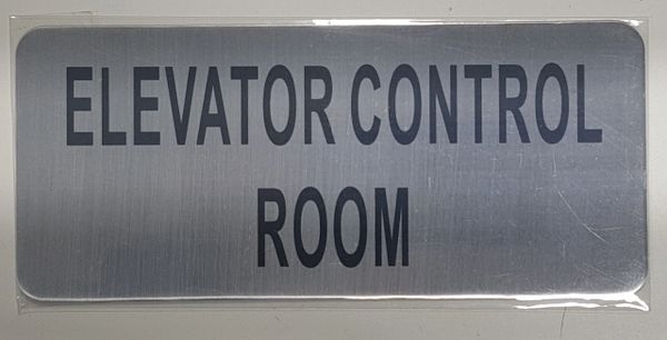 ELEVATOR CONTROL ROOM SIGN – BRUSHED ALUMINUM (ALUMINUM SIGNS 3.5x8)- The Mont Argent Line