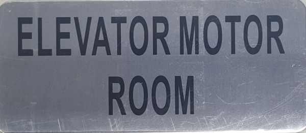 ELEVATOR MOTOR ROOM SIGN – BRUSHED ALUMINUM (ALUMINUM SIGNS 3.5X8)- The Mont Argent Line