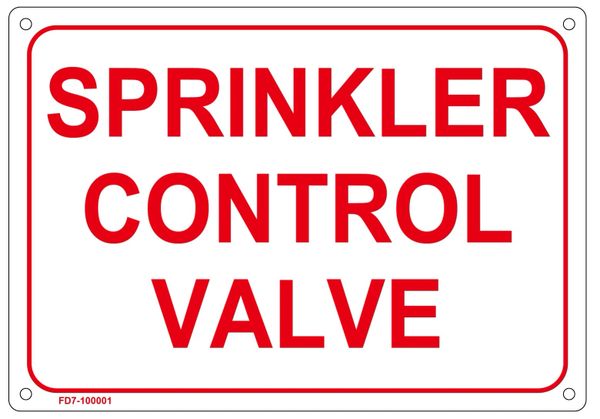 SPRINKLER CONTROL VALVE SIGN (ALUMINUM SIGN SIZED 7X10)