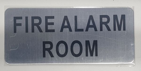 FIRE ALARM ROOM SIGN - BRUSHED ALUMINUM (ALUMINUM SIGNS 3.5X8)- The Mont Argent Line