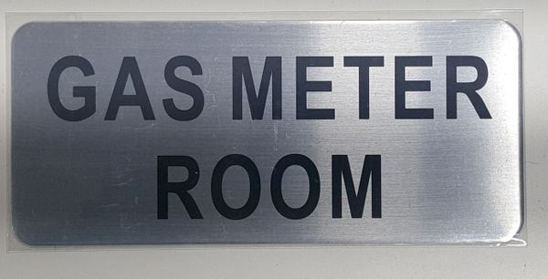 GAS METER ROOM SIGN – BRUSHED ALUMINUM (ALUMINUM SIGNS 3.5X8)- The Mont Argent Line