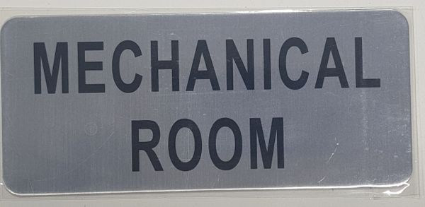 MECHANICAL ROOM SIGN - BRUSHED ALUMINUM (ALUMINUM SIGNS 3.5X8)- The Mont Argent Line