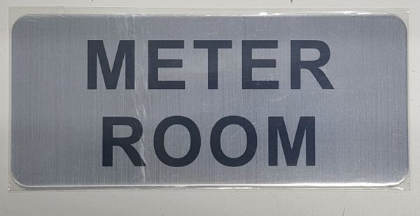 METER ROOM SIGN- BRUSHED ALUMINUM (ALUMINUM SIGNS 3.5X8)- The Mont Argent Line
