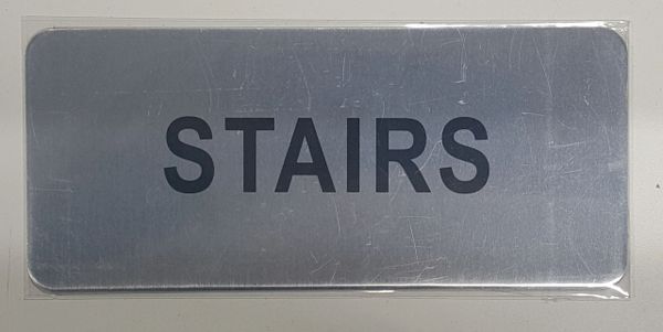 FLOOR NUMBER SIGN - STAIRS SIGN - BRUSHED ALUMINUM (ALUMINUM SIGNS 3.5X8)- The Mont Argent Line