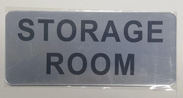 STORAGE ROOM SIGN - BRUSHED ALUMINUM (ALUMINUM SIGNS 3.5X8)- The Mont Argent Line