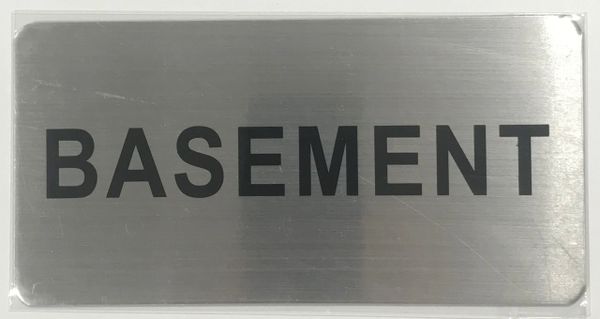 FLOOR NUMBER SIGN - BASEMENT SIGN- BRUSHED ALUMINUM (ALUMINUM SIGNS 4X8)- The Mont Argent Line