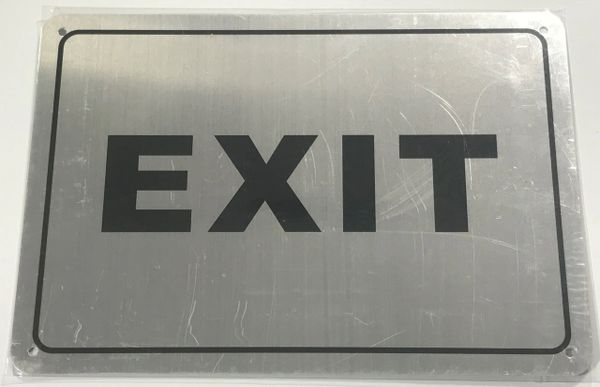 EXIT SIGN- BRUSHED ALUMINUM (ALUMINUM SIGNS 7X10)- The Mont Argent Line