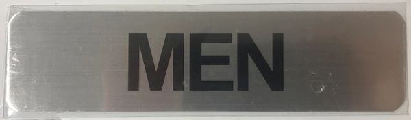 MEN SIGN - BRUSHED ALUMINUM (ALUMINUM SIGNS 2X8)- The Mont Argent Line