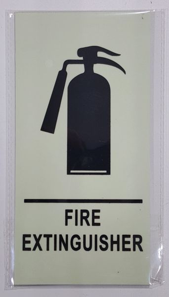 FIRE EXTINGUISHER SIGN - PHOTOLUMINESCENT GLOW IN THE DARK SIGN (PHOTOLUMINESCENT ALUMINUM SIGNS 8X4)