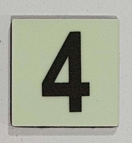 Glow in dark Number 4 sign The Liberty Line (Aluminum SIGNS 1x1, 3 RCNY §505-01)